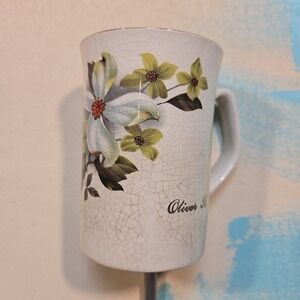 VTG Royal Winton Pottery Ironstone Staffordshire England Mug Crackle Floral Gold